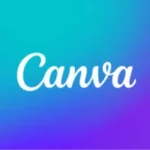 Canva logo on a blue to purple gradient background.